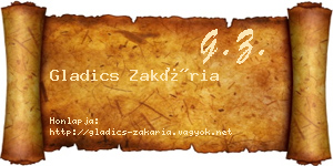 Gladics Zakária névjegykártya